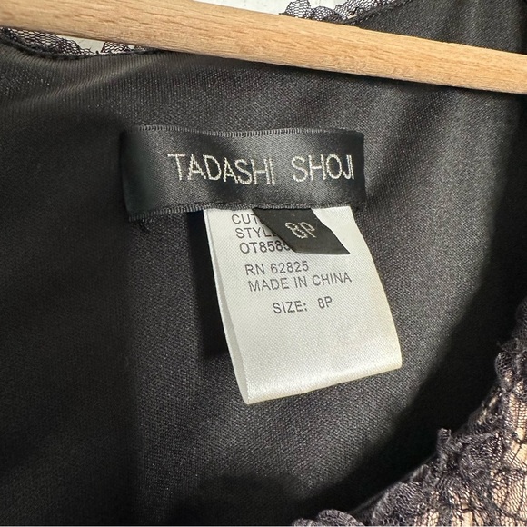 Tadashi Shoji | Black Lace Beaded Cap Sleeve Bandage Sheath Dress - Picture 8 of 8